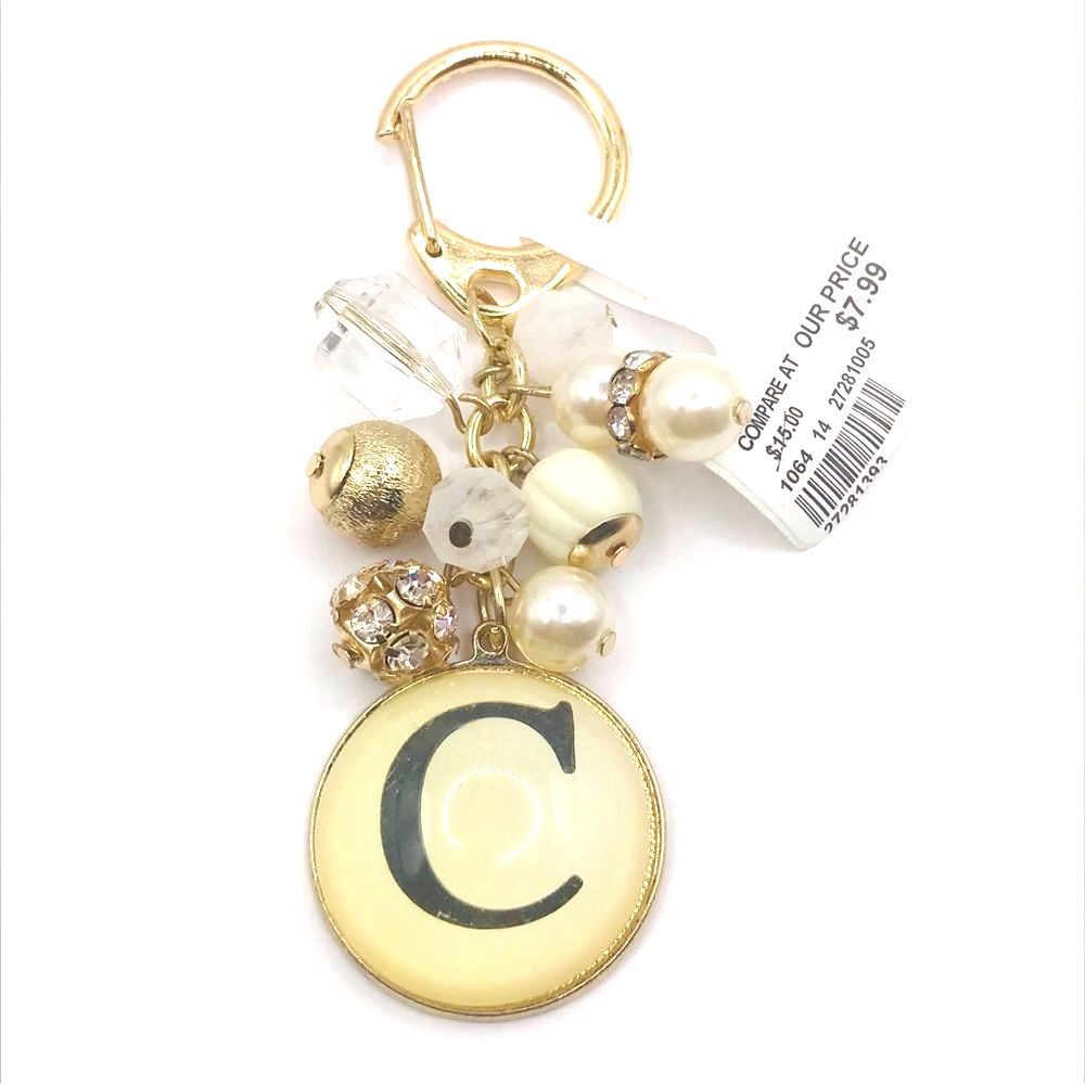 Gold Chic Initial C Keychain Keyring
